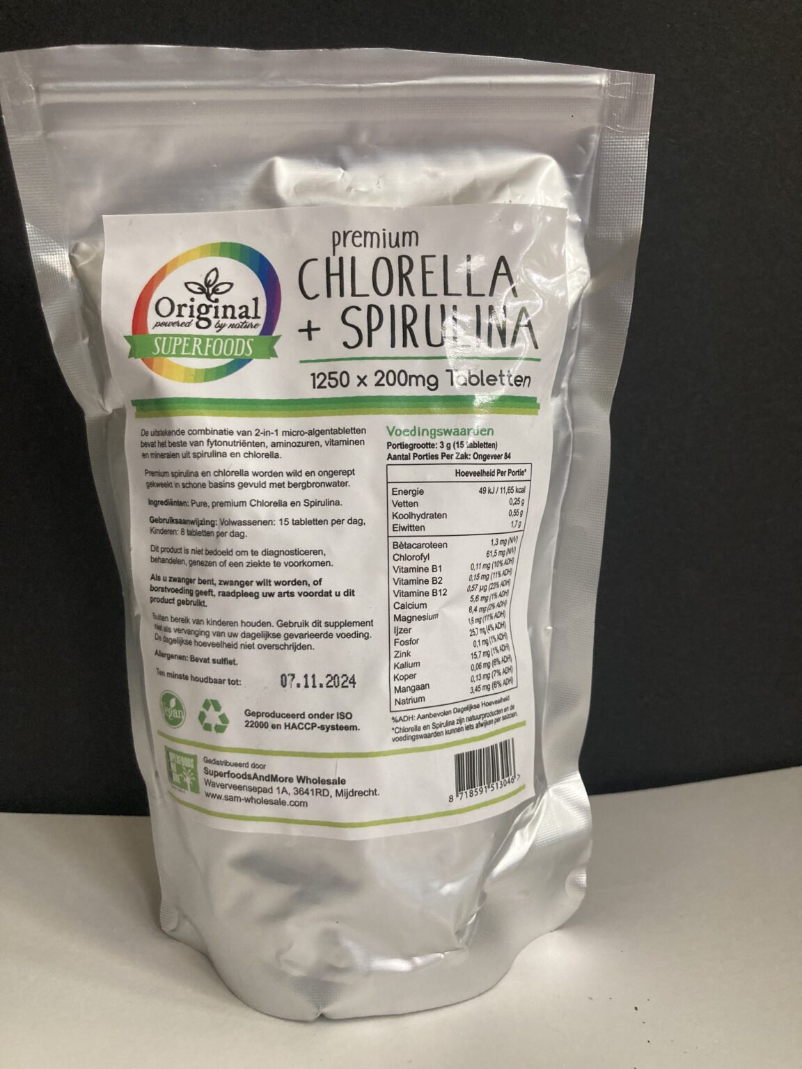 Original Superfoods Chlorella Spirulina Tabletten 5050 1250 stuks